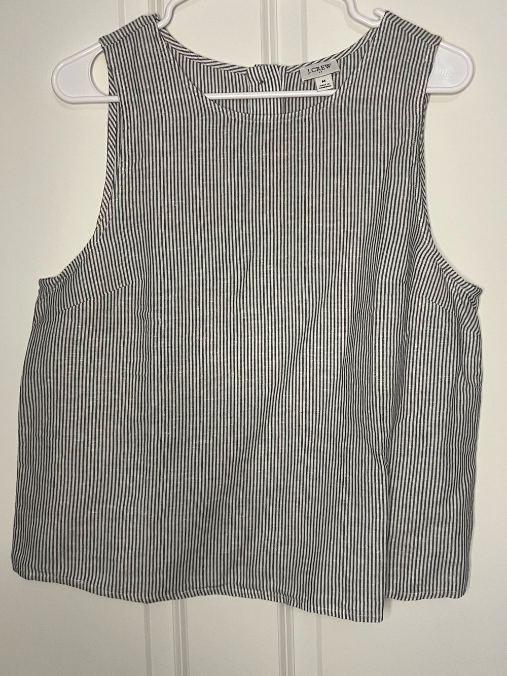J. Crew Black and White Pinstripe Sleeveless Tank